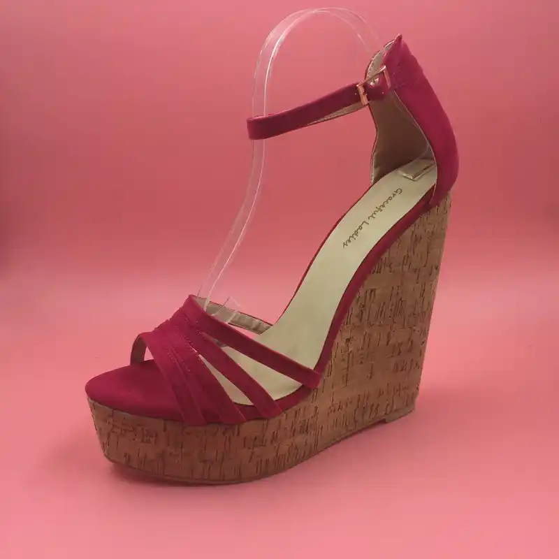 hot pink wedge shoes