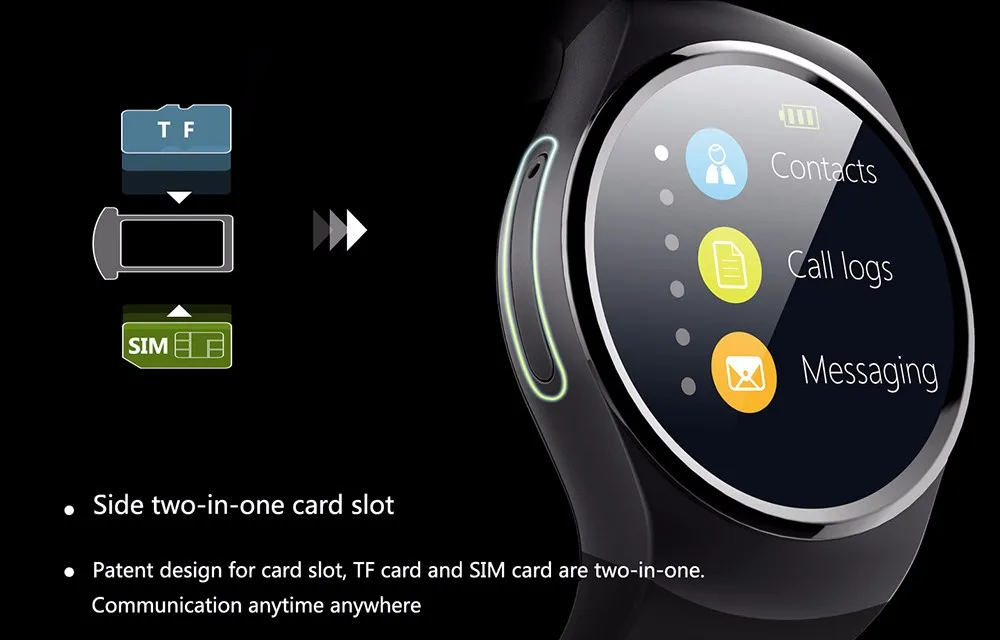 Smartch KW18 Smart Watch SIM TF MTK2502 Heart Rate Monitor font b Smartwatch b font Touch