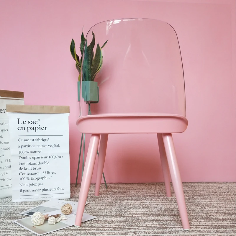 

Time-Limit!! 2pcs of chairs Nordic transparent dining Chair Creative Chair bar Milk Tea Cafe nail dressing Chairs