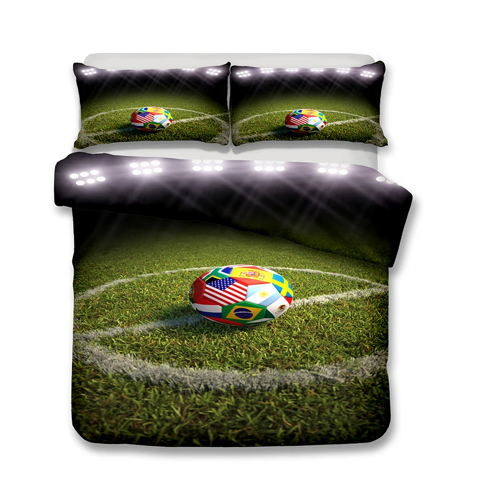 Прямая, набор постельного белья для 3D футбола, набор пододеяльников с принтом, Комплект постельного белья с наволочкой, Комплект постельного белья для мальчика Gife