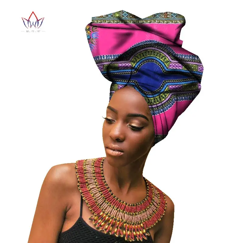 Модные африканские головные уборы для женский платок на голову для леди высокое качество хлопок женские головные уборы аксессуары WYB141 - Цвет: 15