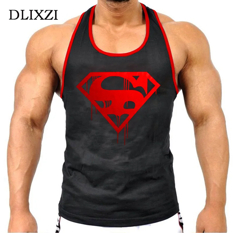 Superman Muscle Tank Top Men Sleeveless Gyms Shirt Cotton