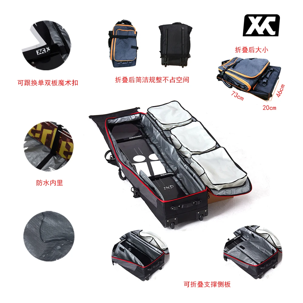 23150円 新発売 EQ SPORT Padded Snowboard Bag with Wheels for Air Travel 168 Waterproof