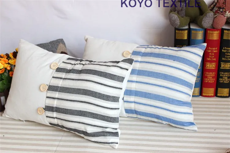 Stripe Printed Patchwork Mediterranean Linen Button Nautical New Decorative Pillows With Buttons Stripe Printed Patchwork Mediterranean Linen Button Nautical New Decorative Pillows With Buttons