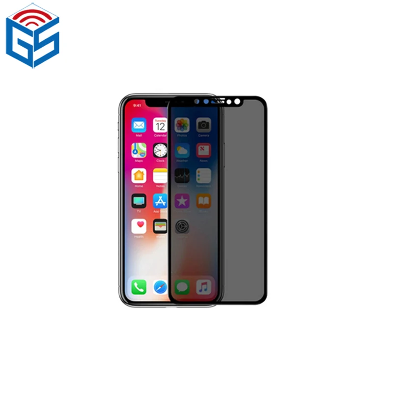 For Iphone XS Max XR X 2.5D Silk Print Full Cover Anti-spy Privacy Tempered Glass Screen Protector |