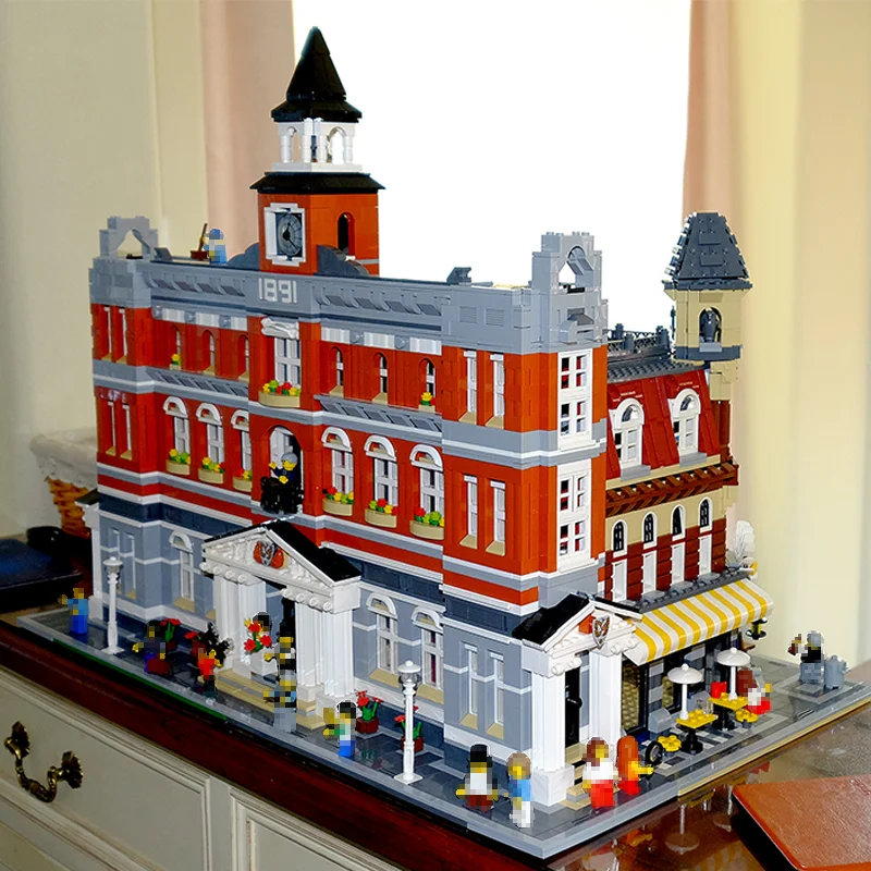 City Street Creator Expert Town Hall 2859PCS Model Building Blocks Kids