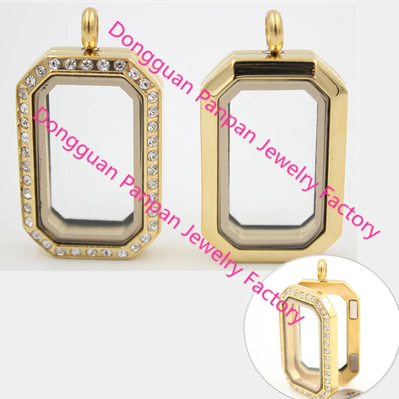 

Carvort Gold Heritage living locket 316L stainless steel floating memory locket