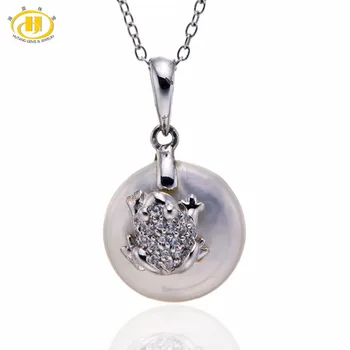 

Hutang Natural Cute Freshwater Pearl Frog Pendant 925 Sterling Silver Necklace For Girls Women Fine Jewelry For Christmas Gift