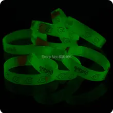 50x аниме Наруто светящийся в темноте Силиконовый браслет смешанный цветной браслет ювелирные изделия косплей костюм аксессуары