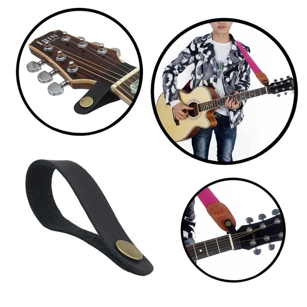 Ammoon Акустическая гитара шейный ремень Кнопка подголовник адаптер Синтетическая кожа с сильным металлическим крепежом аксессуары для гитары