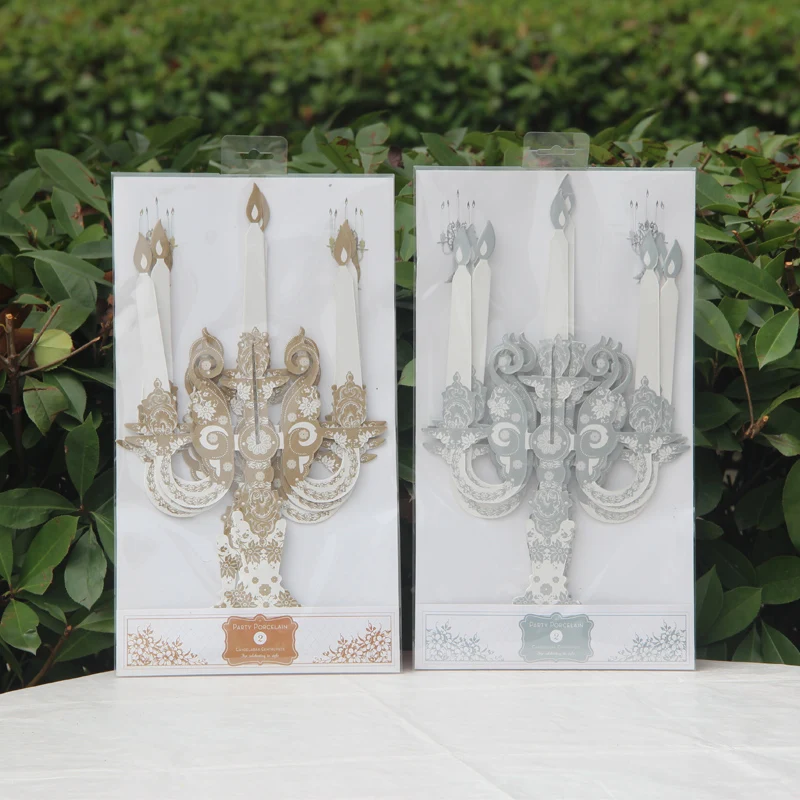 2 sets/pack Home Decoration Paper Candlestick Vintage Wedding DIY Decor