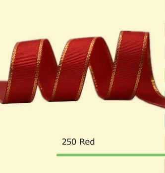 

1 inch (25mm) Gold Metallic Edge Grosgrain Ribbons 28 colors in stock