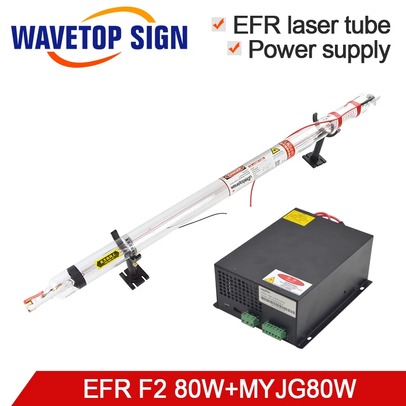 

CO2 Laser Power Supply MYJG80W + EFR Laser Tube F2 80W CO2 Laser Tube use for Laser Engraving and Cutting Machine