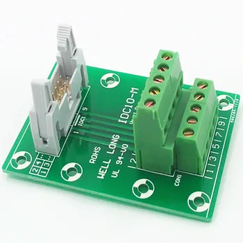

IDC10 2x5Pins 0.1" Male Header Breakout Board, Terminal Block, Connector.