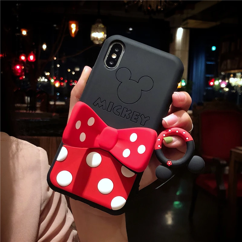 Girly Silicone Kickstand Soft For iPhone 11 Pro X MAX XR 7 6 8 Plus Case Cute Phone Back 3D Cartoon Capa ipone 6s Cases Capinha |
