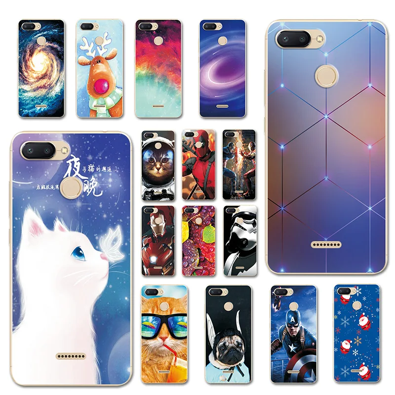 

Bumper Fundas For Xiaomi Redmi 6 Back Cover Case Coque Redmi 6 5.45 inch Brilliant Animal Silicone Phone Bags For Xiaomi Redmi 6