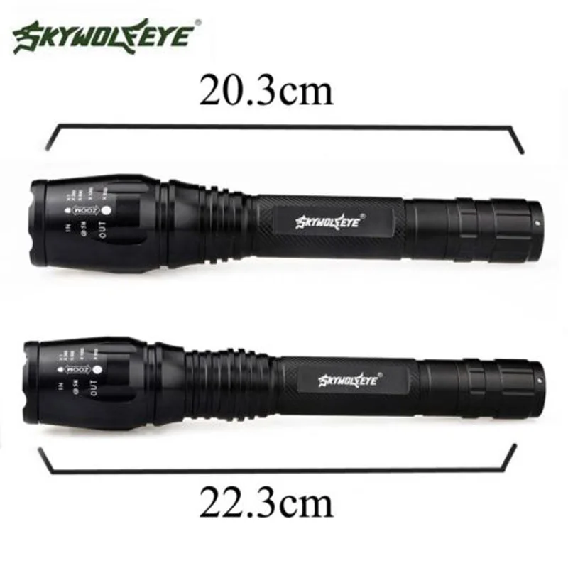 

5 Modes 12000LM Focus XML T6 1pcs LED Flashlight Torch Lamp Aluminum alloy Tail Clicky waterproof 500m Nightlight
