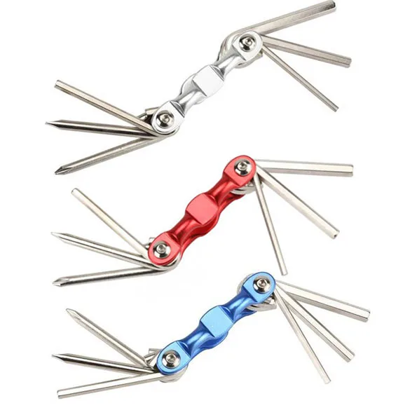

Portable 6 in 1 Multi-function Moutain Road Bicycle Bike Repair Tool Set Kits Hex Key Wrenches 3/4/5/6mm Folding Screwdriver
