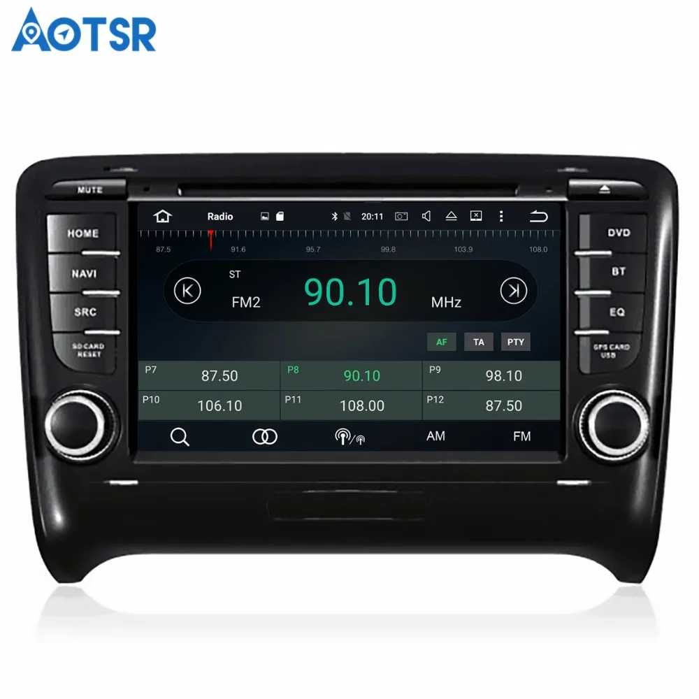 Discount Aotsr Android 8.1 GPS navigation Car DVD Player For AUDI TT 2008-2014 multimedia 2 din radio recorder 4GB+32GB 2GB+16GB 5