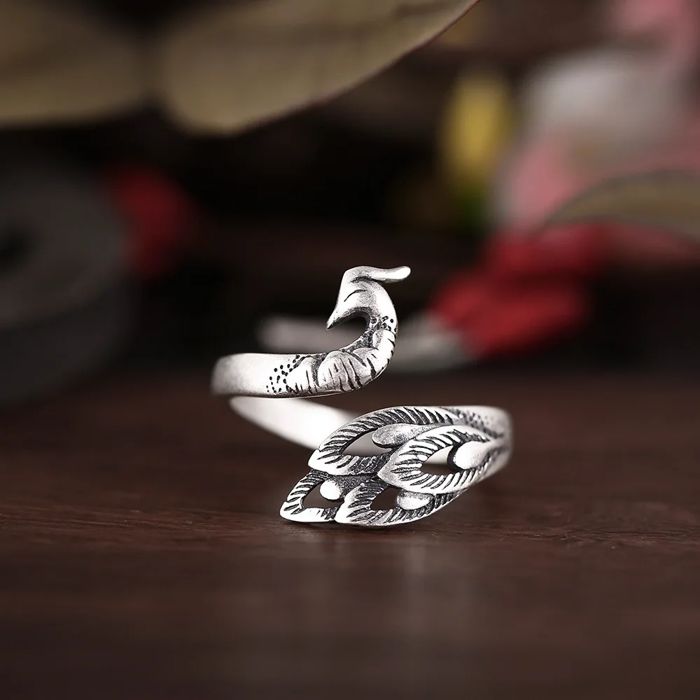 925 пробы серебро Открытое кольцо для ногтей вставьте дрель модные украшения