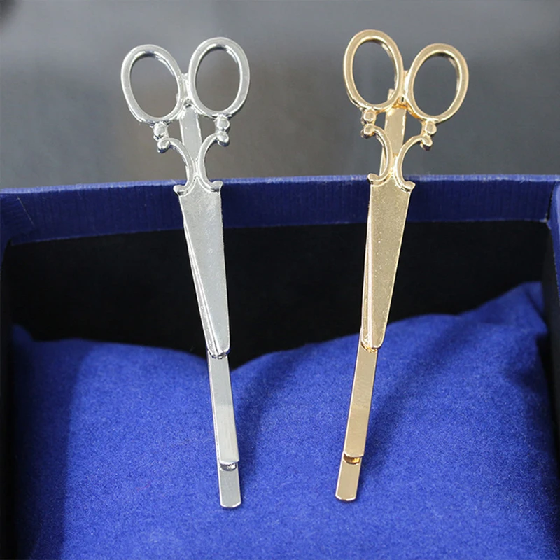 Горячая Распродажа Модные 1 шт женские шикарные золотые Серебристые в форме ножниц аксессуары для укладки волос