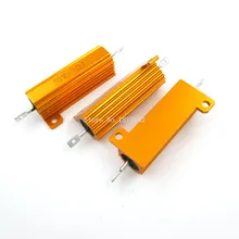 RX24 50 Вт 2R 2rj металла Алюминий случая высокого Мощность резистор золотистый металл В виде ракушки Корпус радиатора сопротивление резистора 2 Ом 50 Вт