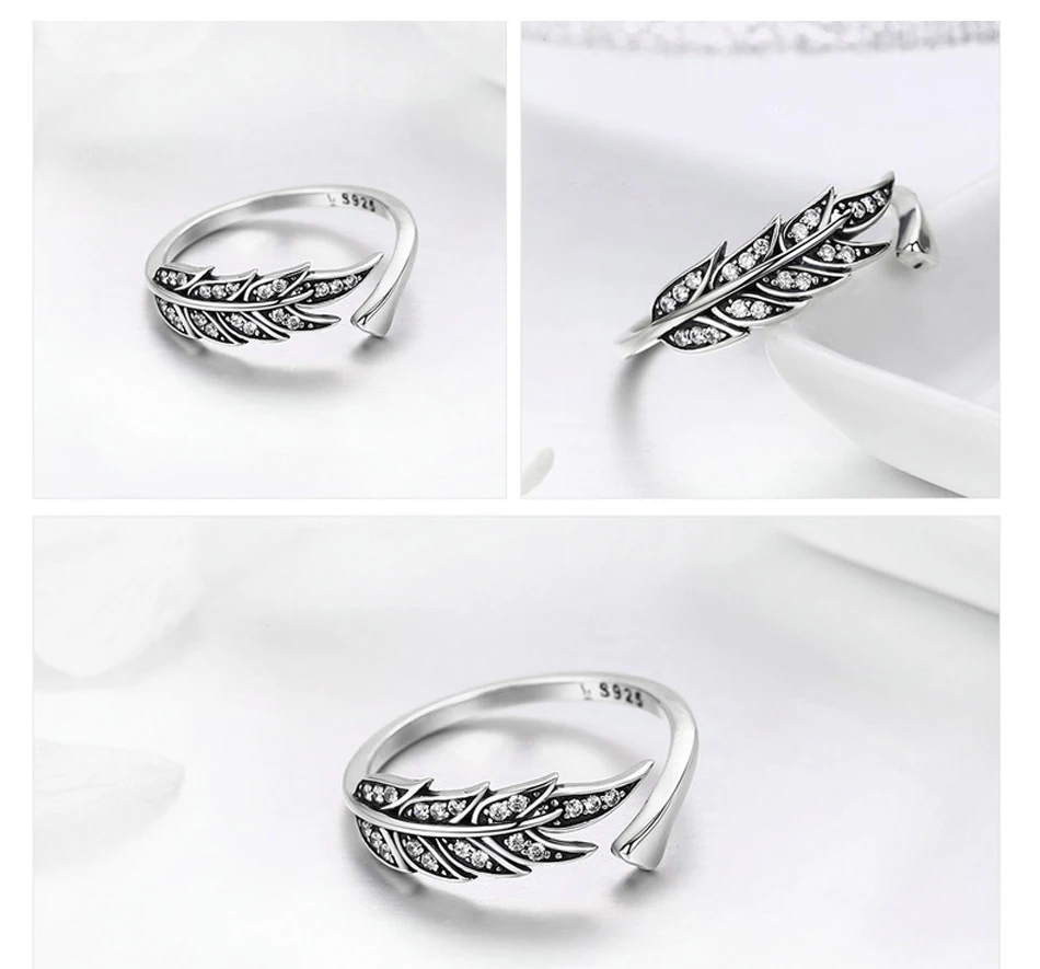 DALARAN серебряное кольцо из натуральной 925 пробы, Серебряное Сверкающее кольцо с птицей, Весенние листья дерева, открытый размер, кольца на палец для женщин, хорошее ювелирное изделие
