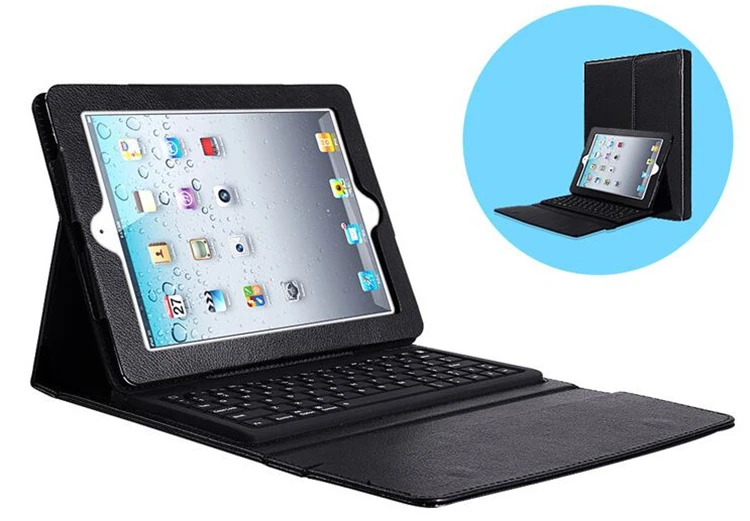 High Quality Soft Silicon Wireless Bluetooth Keyboard PU Leather Case
