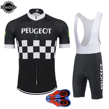 

Retro cycling jersey set black men summer cycling clothing 9D gel breathable pad Mtb Highway Triathlon culotte ciclismo hombre
