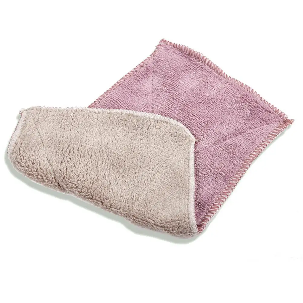 Домашний двойной цвет супер водопоглощающее полотенце для мытья кухонное полотенце чистящая ткань для мытья посуды - Цвет: Purple Coffee