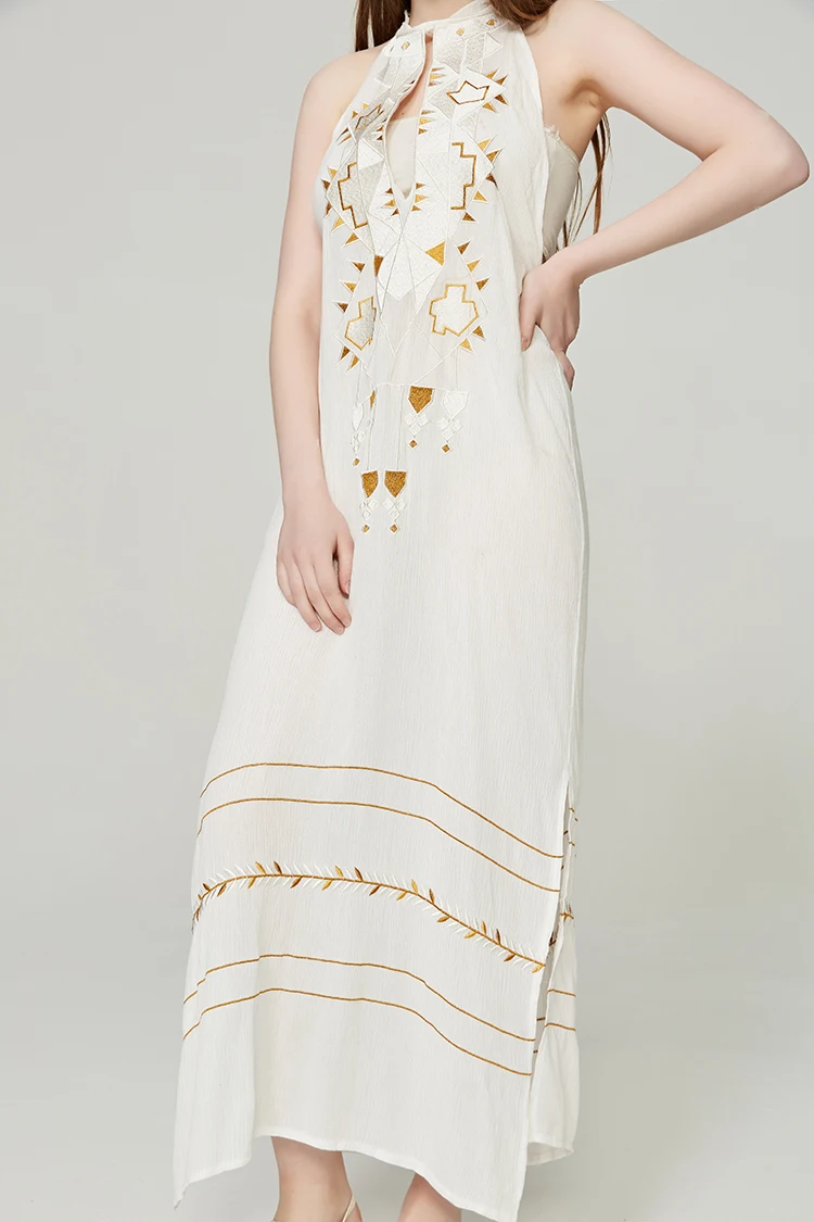 Чешские Boho Befree длиной макси Платья для вечеринок Для женщин летние Вышивка Sexy
