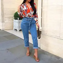 Модные новые популярные винтажные джинсы с высокой талией и кисточками с поясом женские Летние Осенние облегающие джинсовые брюки-карандаш длиной до щиколотки