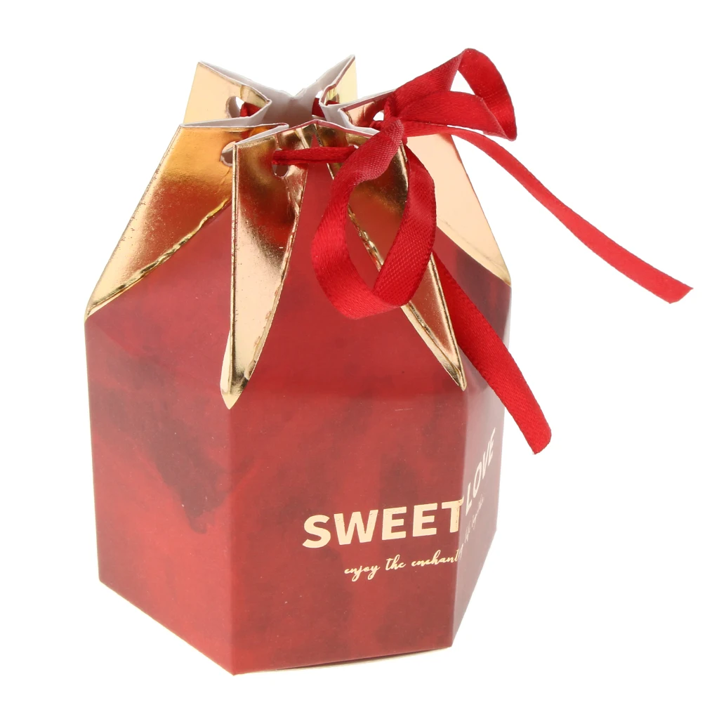 New Hot 10pcs Polygon Shape Chocolate Candy Boxes Gift Boxes Birthday Wedding Favors Festial Party Supplies