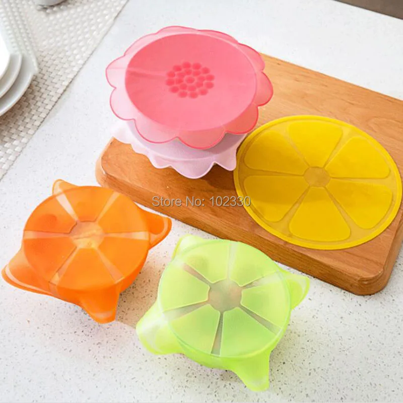 

100pcs Food Reusable Silicone Food Wraps Transparent Sealed Lid Refrigerator Cling Film Cover Food Huggers Saran Wrap