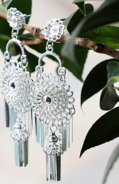 Серьги Hmong Tremella в этническом стиле с крючком сценическая одежда для выступлений