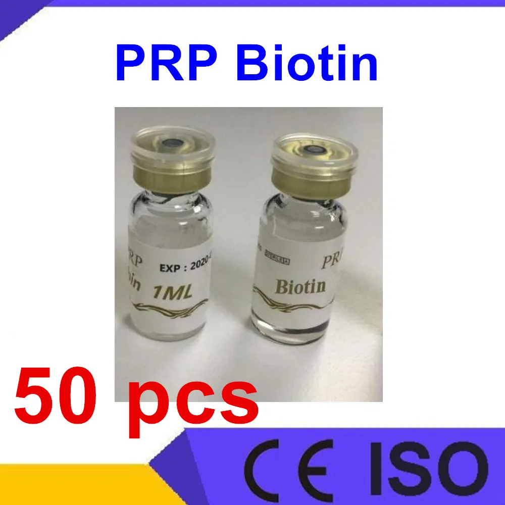 10 шт 1 мл бутылка биотин PRP активатор трубка раствор, prp активация хлорид кальция prp трубка Биотин - Цвет: 50 pcs prp biotin