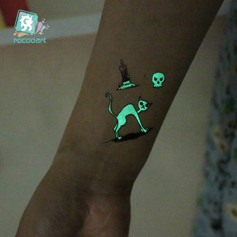 Halloween Luminous Stickers Tattoo Ghost For Kids Toys Fake Tattoo Witch Glowing in Dark Waterproof Temporary Tattoo Stickers Halloween Luminous Stickers Tattoo Ghost For Kids Toys Fake Tattoo Witch Glowing in Dark Waterproof Temporary Tattoo Stickers