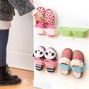 

Wall Hanging Sticky Display Shelf Shoes Organizer Closet Holder Storage Rack Door Hanging Holder Space-saving