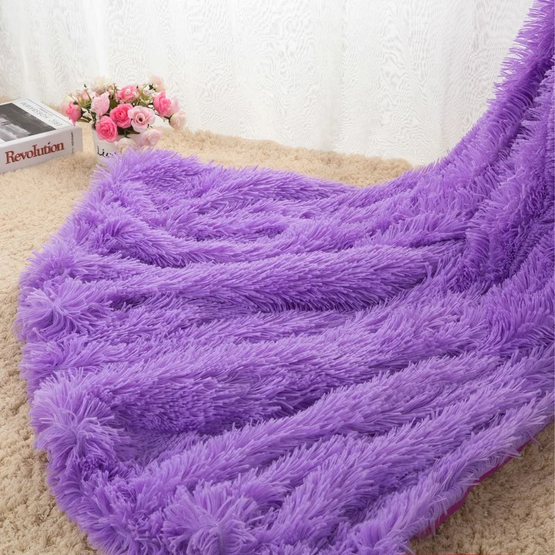 Однотонное плюшевое одеяло для дивана, переносное одеяло для пикника и путешествий, домашнее одеяло для взрослых, s для кровати, весна/осень, дорожный плед