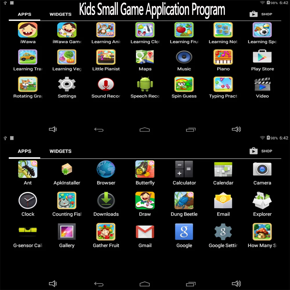 7 дюймов Для детей Планшеты 8 ГБ/512 Мб Android 4,4 Обучающий планшет для детей ПК, Wi-Fi Bluetooth 1024*600 Детские PAD Android Tab 10 10,1