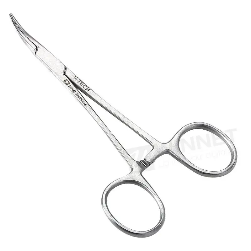 Pet Dog Groomers Scissors Curved Locking Ear Forceps Veterinary