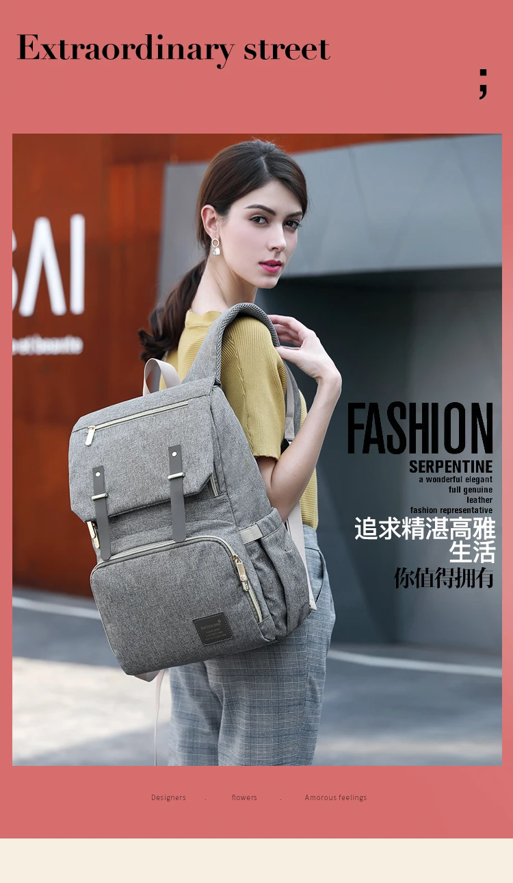 Fashion Diaper Bag Usb Interface Large Capacity Waterproof Mummy Maternity Backpack Nappy Bag Travel Baby Stroller Bag For Mommy (3)