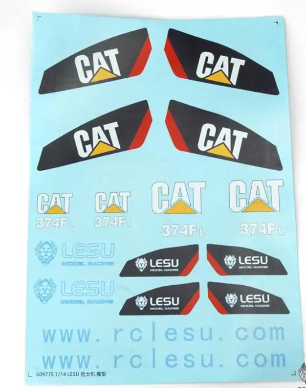 Масштаб 1/14 игрушка на радиоуправлении экскаватор Carter CAT374 водная наклейка модель
