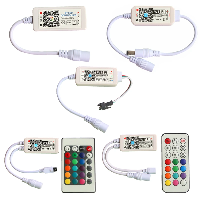 IOS Android Phone APP Amazon Alexa Google Assistant Voice Control Single Color RGB RGBW Pixel Mini Bluetooth WiFi LED Controller