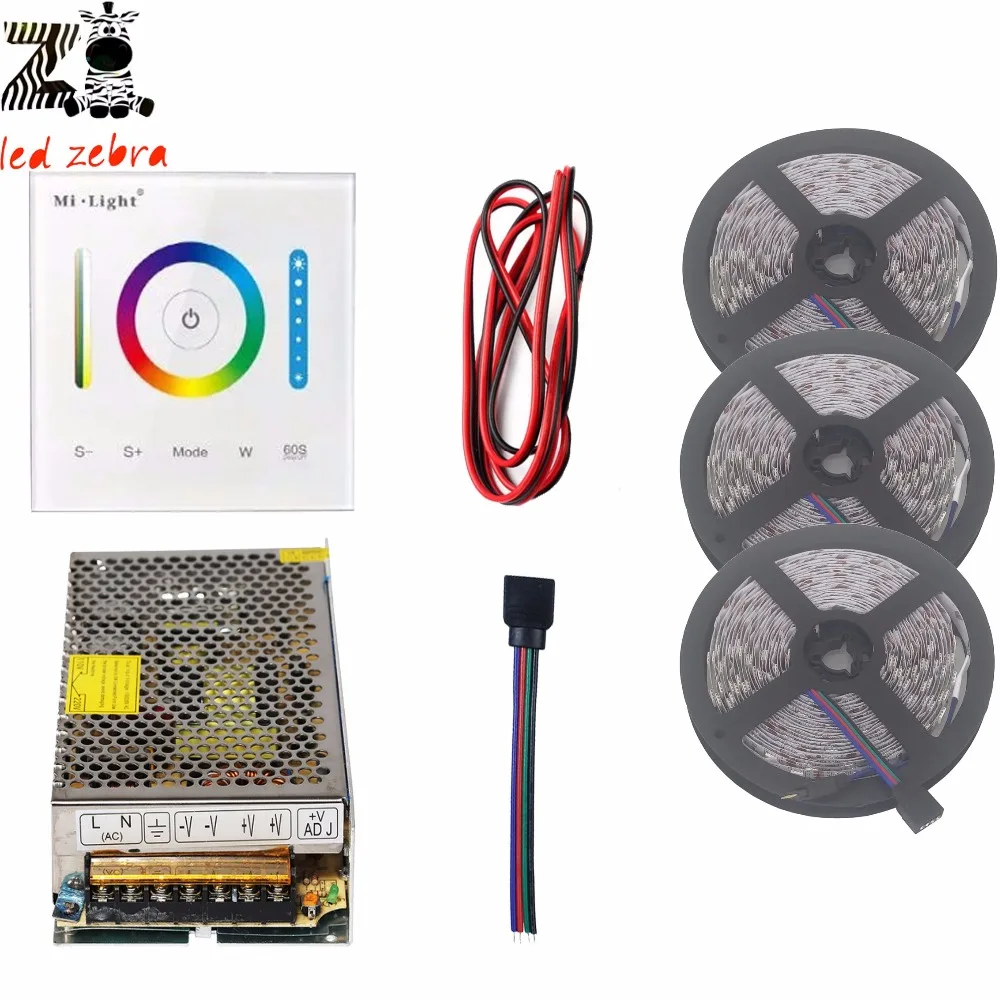 

5m/10m/15m 5050SMD rgb led strip light+mi.light P3 led controller+12v led power supply+2pin 22awg led wire