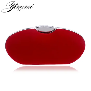 

YINGMI Crystal evening bags clutch women evening bag diamonds velvet handbags chain shoulder bag for bridal/bridesmaid bag