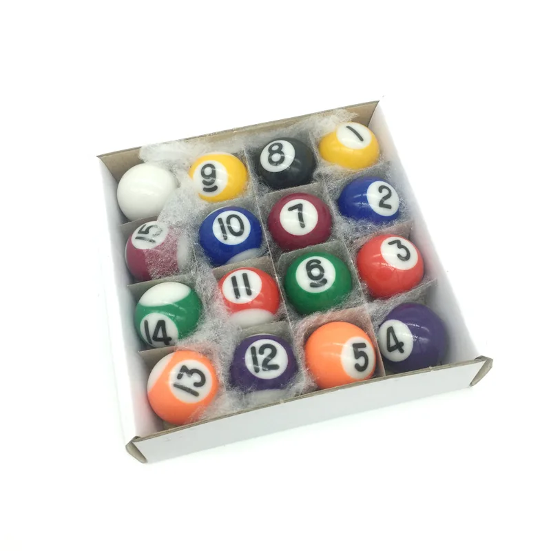 25mm/32mm/38mm full set of kids billiard balls hard resin Children Pool Table 16pcs complete set of balls China