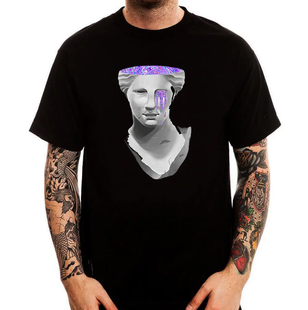 Vaporwave эстетику статуя кодеин слезы грустно ситец Для мужчин футболка