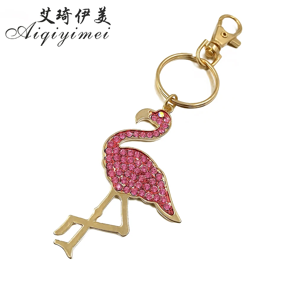 Girl's key ring chain Rose Color Ostrich keychains keyrings women