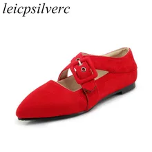 Дамские слиперы; дамские Мокасины Демисезонный из флока пикантные новые модные острый носок Туфли с ремешком и пряжкой Повседневное офисные вечерние Черный, красный, серый цвет